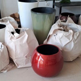 Vaso Oval Vermelho Médio