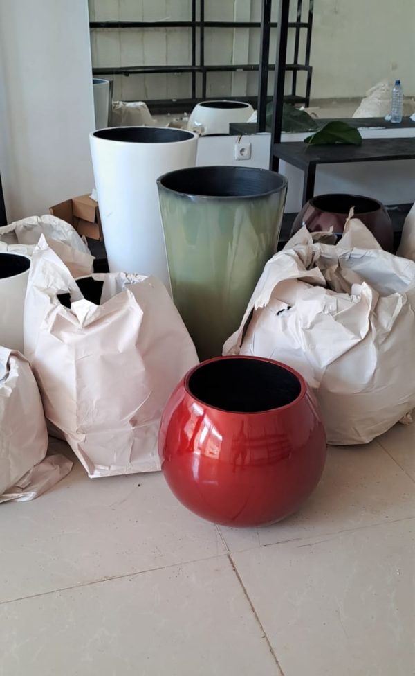 Vaso Oval Vermelho Médio